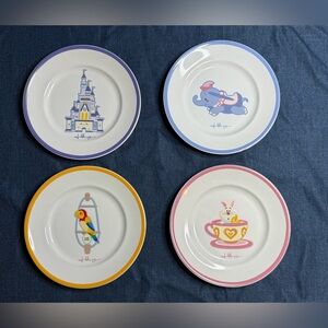 Disney Parks 2021 Jerrod Maruyama “Kingdom Of Cute” 4pc Dessert Plate Set